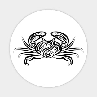 Black and White Tribal Crab Magnet